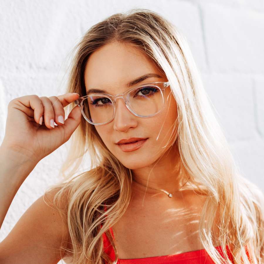 Briller med blålysfilter for datamaskinen, TV-en og mobilen.