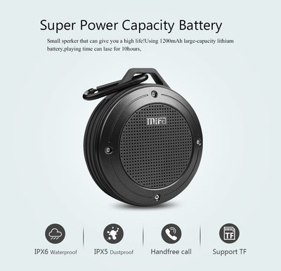 MIFA trådløs høyttaler Bluetooth Stereo IPX6 og IPX5