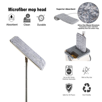 Moppesett - Perfekt rengjøring + 4 mikrofiber kluter