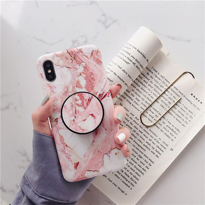 Marmor iPhone deksel med Kickstand Holder
