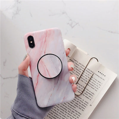 Marmor iPhone deksel med Kickstand Holder